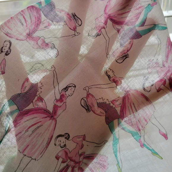 Ballerina Hankie ~ Handkerchief ~ Vintage ~ MCM ~ Pretty! - Picture 14 of 16